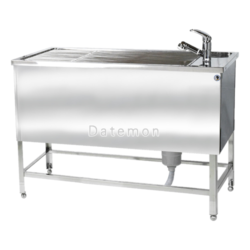 ハチコウドッグバス メディカルタイプ M-1200N ステンレスSUS-304採用 トラップ・臭気止め付 W1200xD600xH900～920mm ・深さ400mm 動物病院様向け　【送料無料】