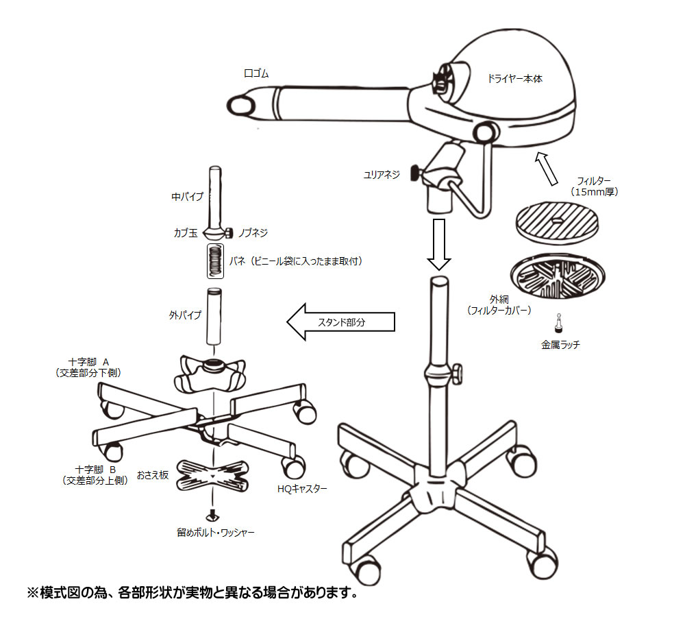 ハチコウドライヤースタンド型のメンテナンス・使い方